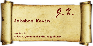 Jakabos Kevin névjegykártya